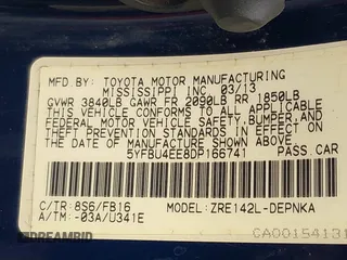 2013 Toyota Corolla L with VIN 5YFBU4EE8DP166741, listed as a IAAI auction lot 41896115 with 154,011 mi miles. Bid and sale history available at carsss.com. Image 9.