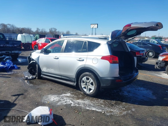 2013 Toyota RAV4 LE with VIN JTMZFREV9DD000690, listed as a IAAI auction lot 41575027 with 123,038 mi miles. Bid and sale history available at carsss.com. Image 3.
