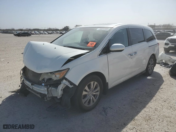 2015 Honda Odyssey EX-L with VIN 5FNRL5H60FB072251, listed as a Copart auction lot 48233585 with 154,761 mi miles and Salvage Title. Bid and sale history available at carsss.com. Image 1.