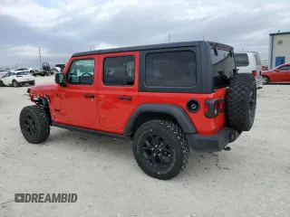 2023 Jeep Wrangler Sport with VIN 1C4HJXDG3PW584885, listed as a Copart auction lot 86057344 with 13,504 mi miles and Salvage Title. Bid and sale history available at DreamBid. Image 2.