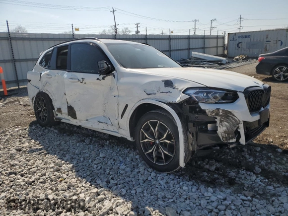 2022 BMW X3 M40i with VIN 5UX83DP03N9K37297, listed as a Copart auction lot 48956625 with 28,165 mi miles and Salvage Title. Bid and sale history available at DreamBid. Image 4.