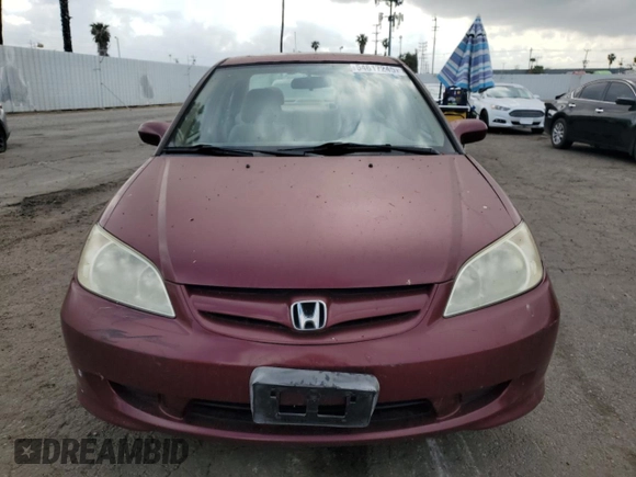 2004 Honda Civic EX with VIN 2HGES26724H639371, listed as a Copart auction lot 54617245 with 88,745 mi miles and Clean Title. Bid and sale history available at DreamBid. Image 5.