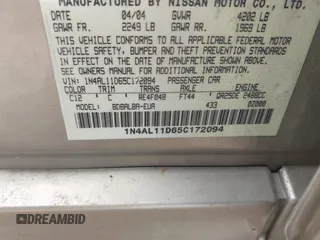 2005 Nissan Altima 2.5 S with VIN 1N4AL11D65C172094, listed as a IAAI auction lot 42115492 with 156,703 mi miles. Bid and sale history available at carsss.com. Image 9.