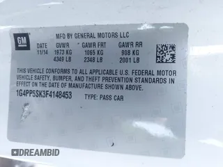2015 Buick Verano z VIN 1G4PP5SK3F4148453, wystawiony jako IAAI lot #41363931 z przebiegiem 86 844 mil mil oraz . Historia ofert i sprzedaży dostępna na DreamBid. Obrazek 9.