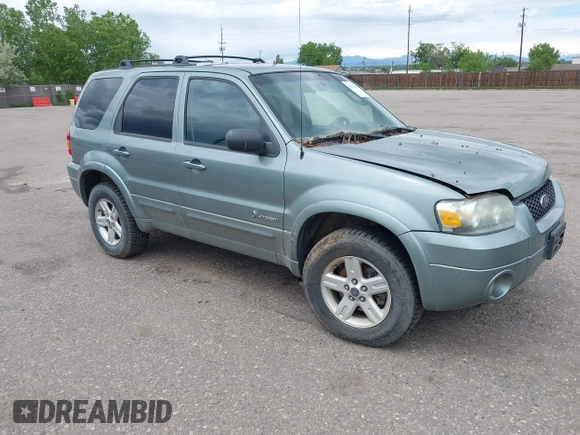 2006 Ford Escape Hybrid with VIN 1FMCU96H16KC81995, listed as a IAAI auction lot 42220504 with 207,388 mi miles and . Bid and sale history available at DreamBid. Image 1.