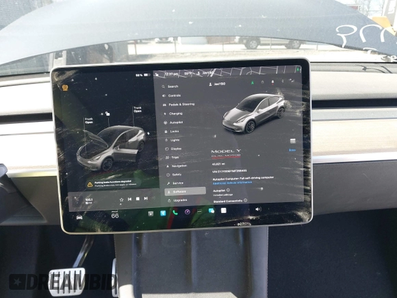 2021 Tesla Model Y Performance with VIN 5YJYGDEF1MF268405, listed as a IAAI auction lot 41818331 with 43,621 mi miles and . Bid and sale history available at DreamBid. Image 18.