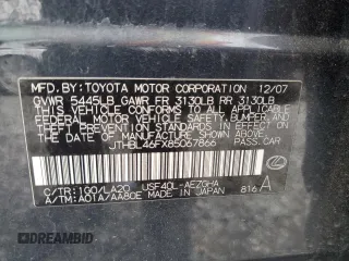 2008 Lexus LS 460 z VIN JTHBL46FX85067866, wystawiony jako Copart lot #56025255 z przebiegiem 218 271 mil mil oraz Szkoda całkowita • Salvage title. Historia ofert i sprzedaży dostępna na DreamBid. Obrazek 12.