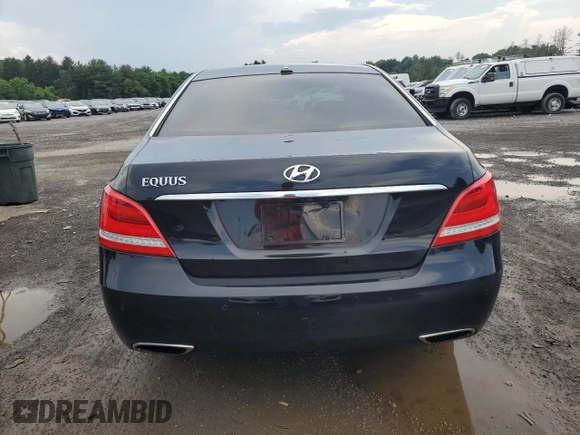 2016 Hyundai Equus Signature with VIN KMHGH4JH4GU105044, listed as a Copart auction lot 62558105 with 145,500 mi miles and Salvage title. Bid and sale history available at DreamBid. Image 6.