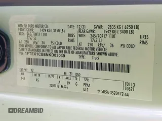 2022 Ford F-150 XL z VIN 1FTEX1CB6NKD03039, wystawiony jako IAAI lot #41930263 z przebiegiem 13 391 mil mil oraz . Historia ofert i sprzedaży dostępna na DreamBid. Obrazek 9.