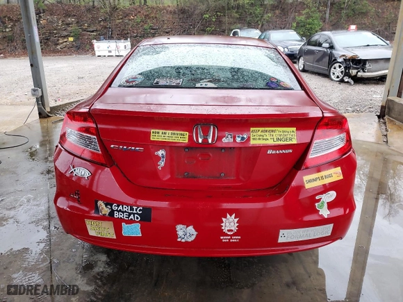2013 Honda Civic Cpe LX with VIN 2HGFG3B57DH506749, listed as a Copart auction lot 51115435 with 169,382 mi miles and Salvage Title. Bid and sale history available at carsss.com. Image 6.