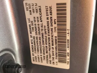 2020 Honda CR-V Touring with VIN 7FARW1H95LE009818, listed as a Copart auction lot 46294505 with 89,999 mi miles and Salvage Title. Bid and sale history available at carsss.com. Image 15.