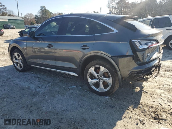 2021 Audi Q5 Sportback Premium Plus with VIN WA15AAFY8M2126553, listed as a Copart auction lot 85826504 with 61,283 mi miles and Salvage title. Bid and sale history available at DreamBid. Image 2.