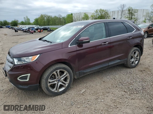 2017 Ford Edge Titanium z VIN 2FMPK4K82HBC48078, wystawiony jako Copart lot #56967175 z przebiegiem 54 258 mil mil oraz Szkoda całkowita • Salvage title. Historia ofert i sprzedaży dostępna na DreamBid. Obrazek 1.