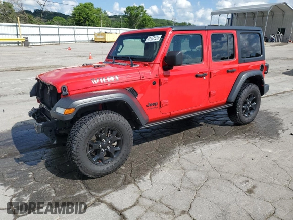 2021 Jeep Wrangler Unlimited Sport S z VIN 1C4HJXDG9MW866184, wystawiony jako Copart lot #61152125 z przebiegiem 37 215 mil mil oraz Szkoda całkowita • Salvage title. Historia ofert i sprzedaży dostępna na DreamBid. Obrazek 1.