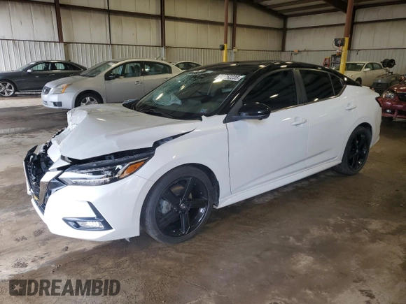 2022 Nissan Sentra SR with VIN 3N1AB8DV0NY311172, listed as a Copart auction lot 51752235 with 21,235 mi miles and Salvage Title. Bid and sale history available at carsss.com. Image 1.