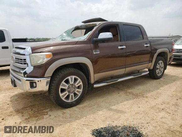 2015 Toyota Tundra Platinum z VIN 5TFAW5F11FX434086, wystawiony jako Copart lot #51345655 z przebiegiem 160 462 mil mil oraz Czysty tytuł • Clean title. Historia ofert i sprzedaży dostępna na DreamBid. Obrazek 1.