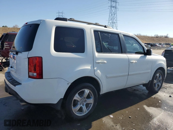 2014 Honda Pilot EX-L with VIN 5FNYF3H77EB015608, listed as a Copart auction lot 43647195 with 59,365 mi miles and Salvage Title. Bid and sale history available at DreamBid. Image 3.