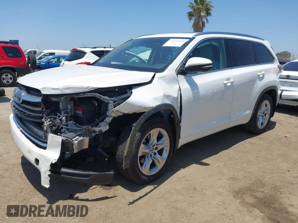 2016 Toyota Highlander Limited with VIN 5TDDKRFH8GS329274, listed as a IAAI auction lot 42551665 with 93,293 mi miles and . Bid and sale history available at DreamBid. Image 2.
