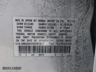 2013 Honda Fit with VIN JHMGE8H33DC061679, listed as a IAAI auction lot 41609218 with 107,811 mi miles. Bid and sale history available at carsss.com. Image 9.