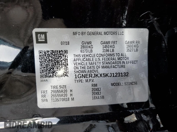 2019 Chevrolet Traverse RS with VIN 1GNERJKX5KJ123132, listed as a Copart auction lot 80531523 with 68,308 mi miles. Bid and sale history available at carsss.com. Image 13.