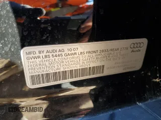 2008 Audi A6 with VIN WAUEV94F08N067459, listed as a Copart auction lot 87861655 with 34,500 mi miles and Salvage title. Bid and sale history available at DreamBid. Image 12.