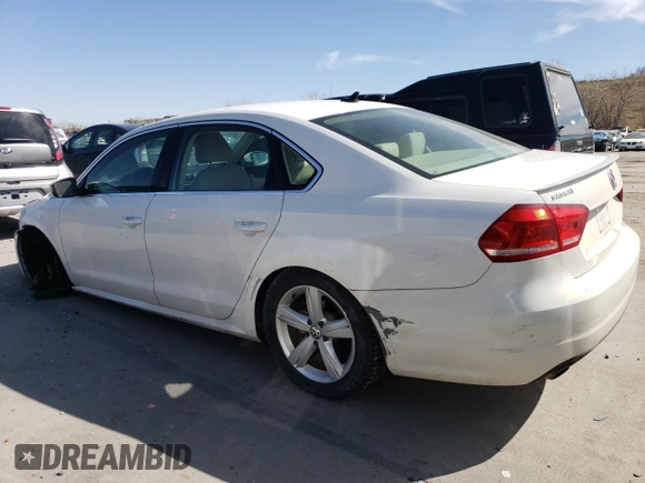 2013 Volkswagen Passat SE w/Sunroof with VIN 1VWBP7A35DC139094, listed as a Copart auction lot 48943295 with 74,302 mi miles and Salvage Title. Bid and sale history available at carsss.com. Image 2.