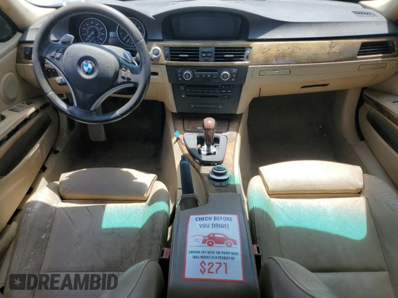 2007 BMW 3 Series 335i with VIN WBAVB73587PA86238, listed as a Copart auction lot 58517825 with Not provided miles and Salvage title. Bid and sale history available at DreamBid. Image 8.