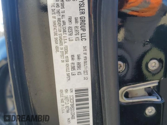2013 Dodge Dart Rallye with VIN 1C3CDFBA5DD123466, listed as a Copart auction lot 84839094 with 133,845 mi miles and Salvage Title. Bid and sale history available at carsss.com. Image 12.
