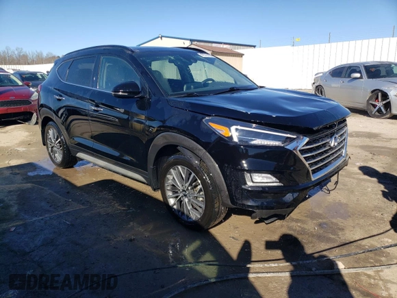 2019 Hyundai Tucson Ultimate with VIN KM8J3CAL0KU932132, listed as a Copart auction lot 42019195 with 57,385 mi miles and Salvage Title. Bid and sale history available at carsss.com. Image 4.