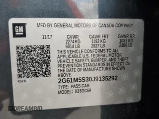 2018 Cadillac XTS Luxury z VIN 2G61M5S30J9135292, wystawiony jako Copart lot #57121115 z przebiegiem 95 110 mil mil oraz Szkoda całkowita • Salvage title. Historia ofert i sprzedaży dostępna na DreamBid. Obrazek 12.