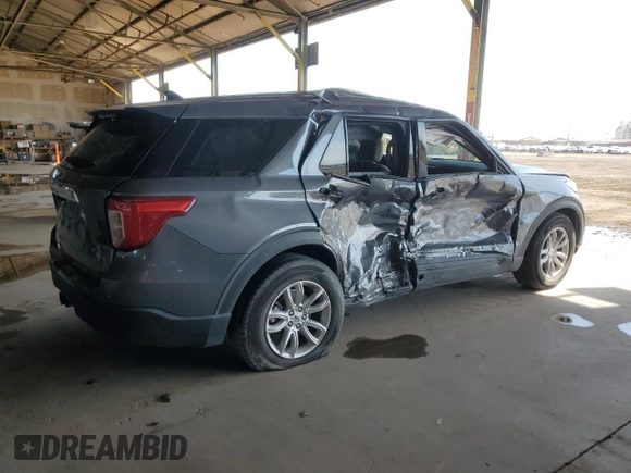 2021 Ford Explorer with VIN 1FMSK7BH9MGB45058, listed as a Copart auction lot 53556535 with 25,383 mi miles and Salvage Title. Bid and sale history available at carsss.com. Image 3.