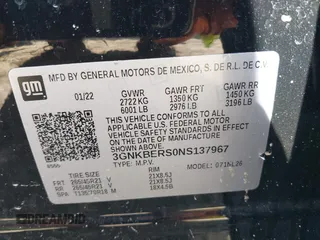 2022 Chevrolet Blazer RS с VIN 3GNKBERS0NS137967, выставлен на аукционе IAAI как лот 42114057 с пробегом 61 085 миль миль и . История ставок и продаж доступна на DreamBid. Изображение 9.
