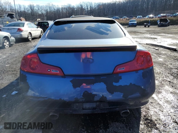 2006 Infiniti G35 Coupe with VIN JNKCV54E26M718313, listed as a Copart auction lot 83006474 with 0 mi miles and Salvage Title. Bid and sale history available at carsss.com. Image 6.