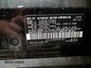 2023 Mitsubishi Outlander SE with VIN JA4J4UA82PZ061337, listed as a Copart auction lot 50820495 with 15,997 mi miles and Salvage Title. Bid and sale history available at carsss.com. Image 15.