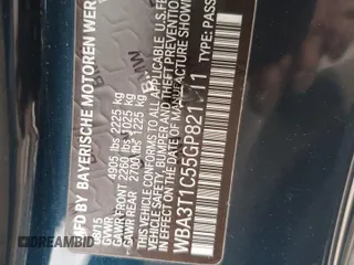 2016 BMW 4 Series 428i xDrive with VIN WBA3T1C55GP821711, listed as a Copart auction lot 44401385 with 54,833 mi miles and Salvage title. Bid and sale history available at DreamBid. Image 12.