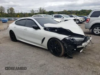 2020 BMW 8 Series M850i with VIN WBAGV8C03LBP48760, listed as a Copart auction lot 73453334 with 0 mi miles and Salvage Title. Bid and sale history available at carsss.com. Image 4.