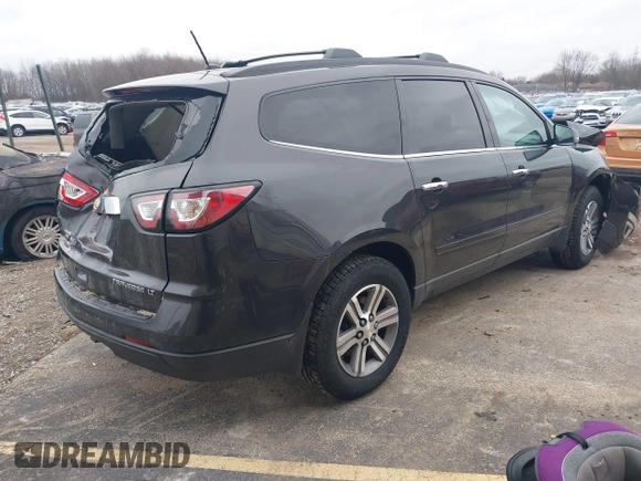 2015 Chevrolet Traverse LT with VIN 1GNKVGKD2FJ230054, listed as a IAAI auction lot 41211551 with 121,466 mi miles and . Bid and sale history available at DreamBid. Image 4.