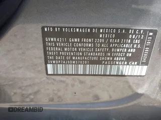 2013 Volkswagen Jetta SE with VIN 3VWDP7AJ9DM370201, listed as a IAAI auction lot 42562810 with 165,991 mi miles and . Bid and sale history available at DreamBid. Image 9.