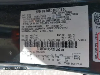 2010 Ford Fusion SE with VIN 3FAHP0HA5AR106656, listed as a IAAI auction lot 42473572 with 205,538 mi miles and . Bid and sale history available at DreamBid. Image 9.