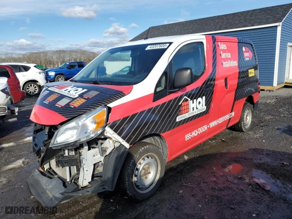 2016 Nissan NV200 S with VIN 3N6CM0KN3GK699375, listed as a Copart auction lot 43207605 with 58,053 mi miles and Salvage Title. Bid and sale history available at carsss.com. Image 1.