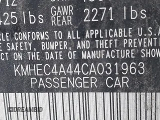 2012 Hyundai Sonata Hybrid with VIN KMHEC4A44CA031963, listed as a IAAI auction lot 41836969 with 251,112 mi miles and . Bid and sale history available at DreamBid. Image 9.