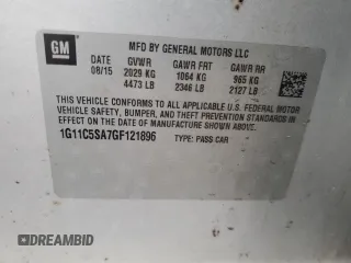 2016 Chevrolet Malibu Limited LT with VIN 1G11C5SA7GF121896, listed as a Copart auction lot 78700094 with 0 mi miles and Salvage Title. Bid and sale history available at carsss.com. Image 12.