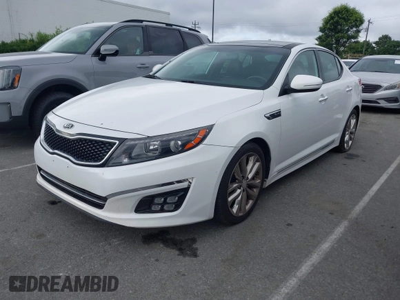 2015 Kia Optima SX Turbo with VIN 5XXGR4A69FG443396, listed as a IAAI auction lot 42464162 with 118,094 mi miles and . Bid and sale history available at DreamBid. Image 2.