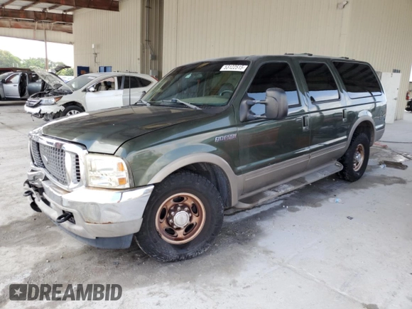 2003 Ford Excursion z VIN 1FMNU44FX3EA92379, wystawiony jako Copart lot #53122515 z przebiegiem 197 749 mil mil oraz Szkoda całkowita • Salvage title. Historia ofert i sprzedaży dostępna na DreamBid. Obrazek 1.