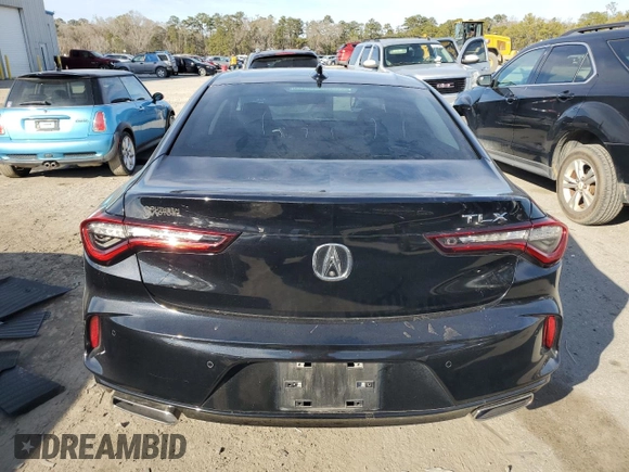2021 Acura TLX w/Advance Package with VIN 19UUB5F60MA000571, listed as a Copart auction lot 88580765 with 75,572 mi miles and Salvage Title. Bid and sale history available at carsss.com. Image 6.
