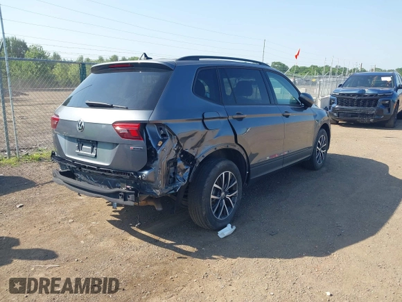 2021 Volkswagen Tiguan S with VIN 3VV0B7AX3MM038342, listed as a IAAI auction lot 42545665 with 66,809 mi miles and . Bid and sale history available at DreamBid. Image 4.