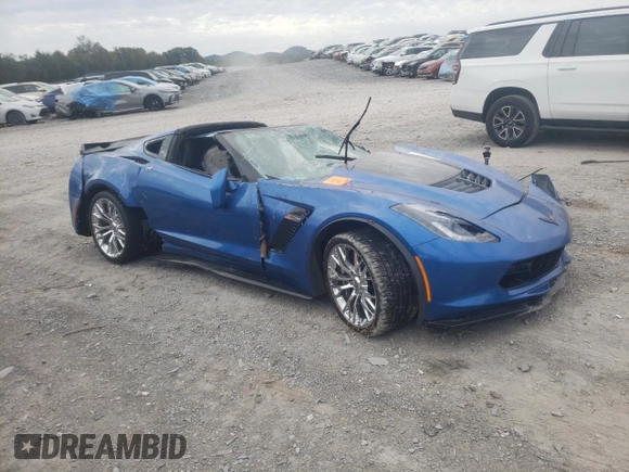 2016 Chevrolet Corvette Z06 3LZ with VIN 1G1YT2D67G5609936, listed as a Copart auction lot 76059574 with 0 mi miles and Salvage Title. Bid and sale history available at carsss.com. Image 4.