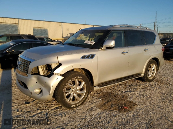 2012 Infiniti QX56 7-passenger with VIN JN8AZ2NF7C9517531, listed as a Copart auction lot 73557584 with 173,997 mi miles and Salvage Title. Bid and sale history available at carsss.com. Image 1.