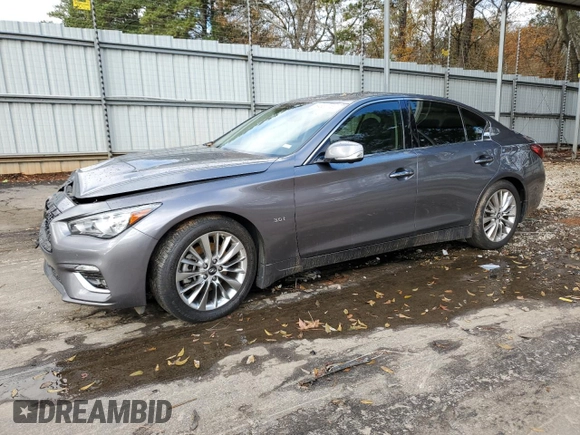2019 Infiniti Q50 Sport with VIN JN1EV7AP6KM515983, listed as a Copart auction lot 84332744 with 59,812 mi miles and Salvage title. Bid and sale history available at DreamBid. Image 1.