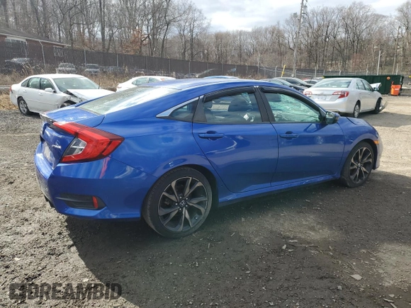2019 Honda Civic Sedan Sport with VIN 2HGFC2F84KH536508, listed as a Copart auction lot 49632985 with 41,012 mi miles and Salvage Title. Bid and sale history available at carsss.com. Image 3.